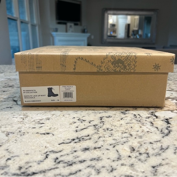 NWT $178 Free People Sante Fe Lace-up Boot 36 = USA 6 Black - Picture 14 of 16